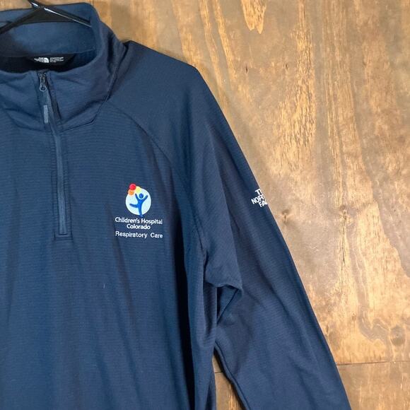 The North Face Womens Sweatshirt Navy Blue 1/4 Zip Mock Long Sleeve Stretch XXL - Picture 5 of 12